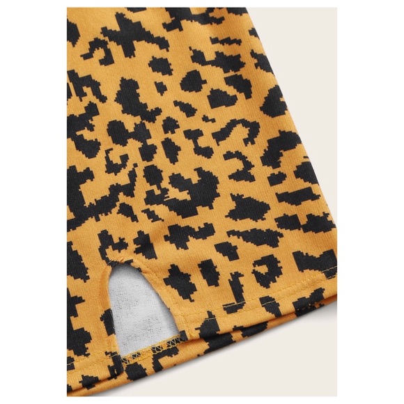 Leopard Print Mock Collar Sweater & Skirt Set - Picture 6 of 8